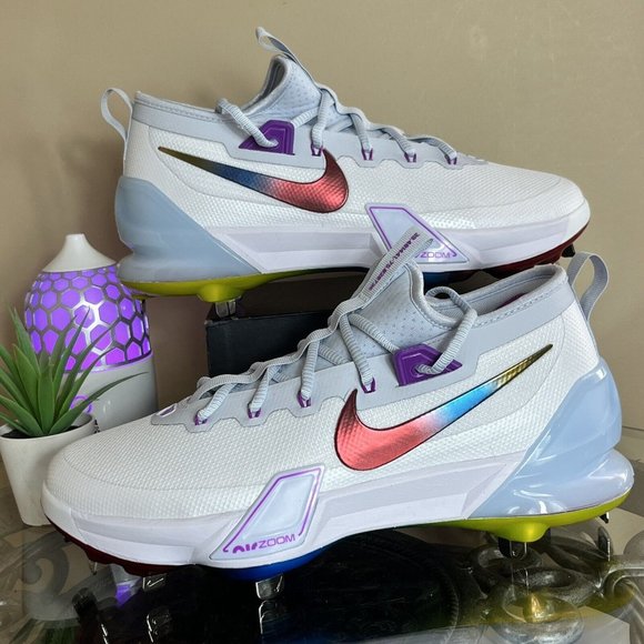 Nike Force Zoom Trout 9 Elite Mens Size 7 Baseball Cleats FV4575-106 White Multi main image 4